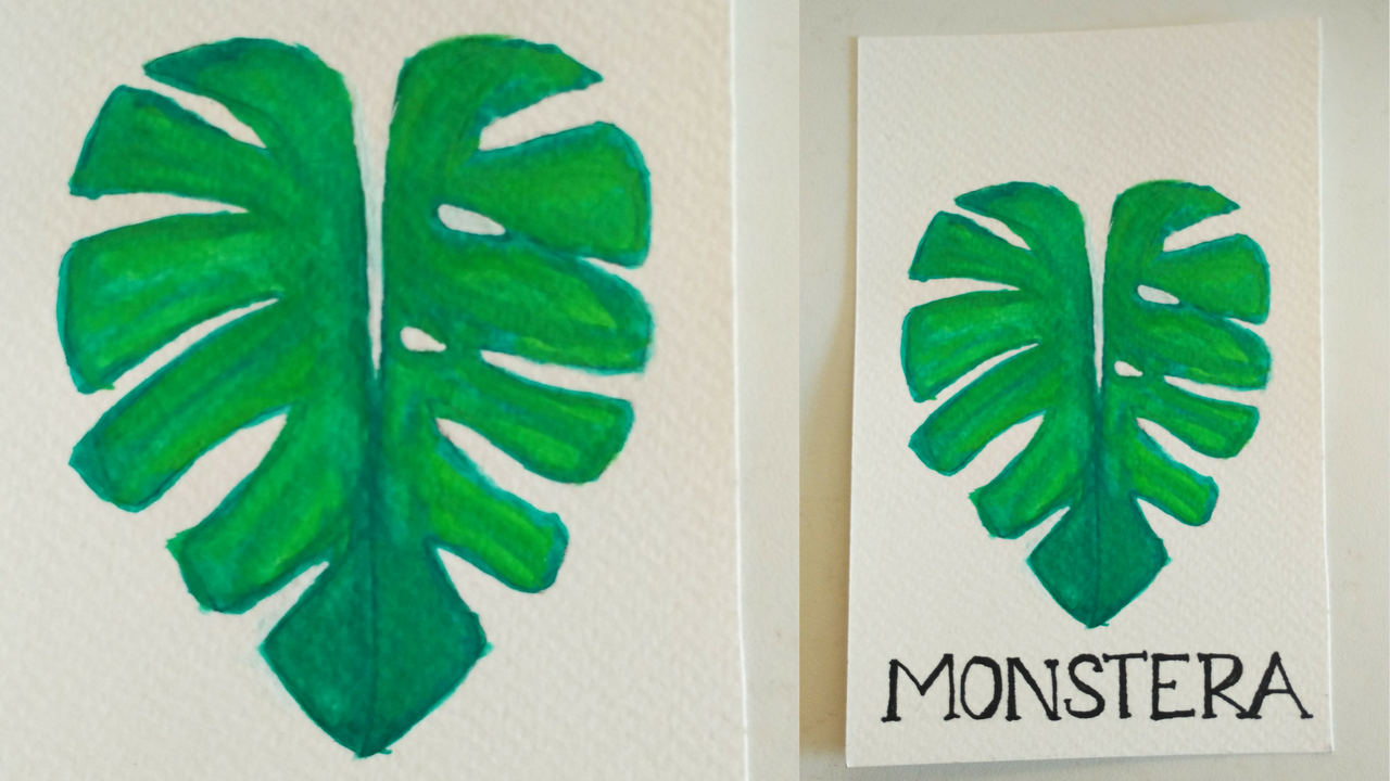 HOW TO PAINT MONSTERA LEAF?